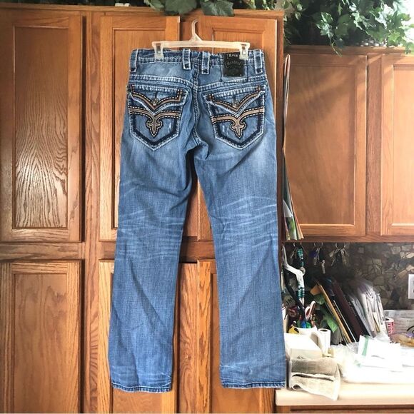Rock Revival Fleur Flap Pocket Richie Straight Jeans Size 30 - Picture 6 of 11